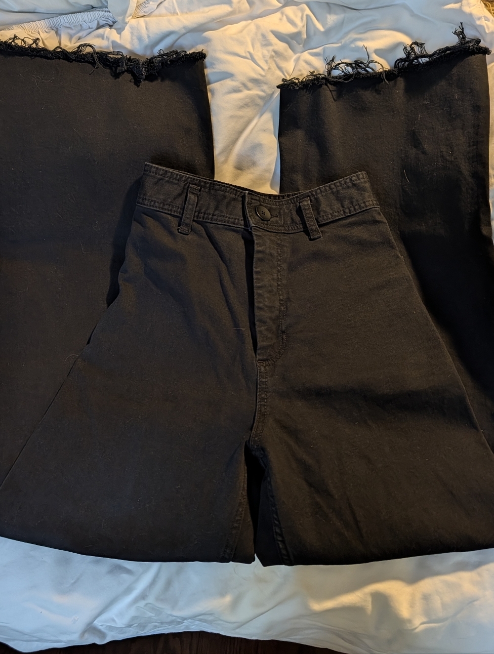 Zara Black High-Waist Wide Leg Jeans